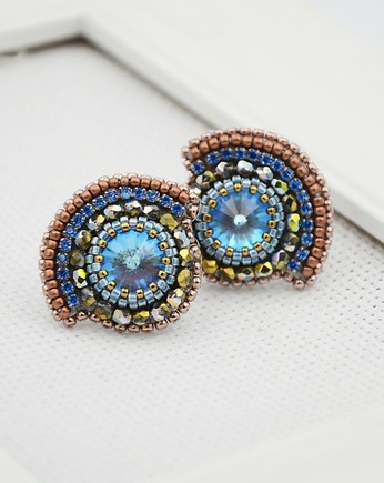 Kolczyki Swarovski Wachlarze Blue desert, Izziland