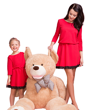 Komplet dla mamy i córki, sukienki, model 1, czerwona, TESSITA