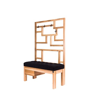 Ławka Szafka Pufa Pikowane Siedzisko Czarny Wieszak LPP-73, EMRA WOOD DESIGN