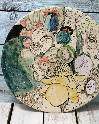 malowana patera-  Boska  /32 cm, Studio Mini Forma