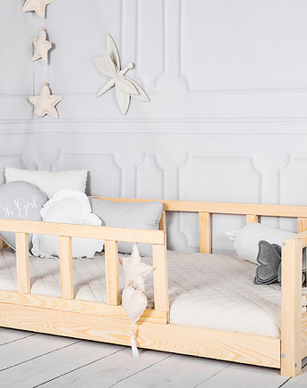 Łóżko drewniane Klasyczne 80x160 z barierkami, OSOBY - Prezent dla dziecka