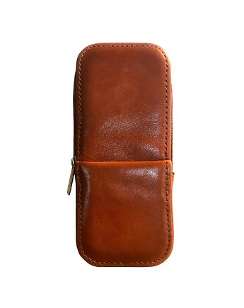 Etui na pióra  na trzy sztuki  brązowe szlachetna  skóra, Lamato