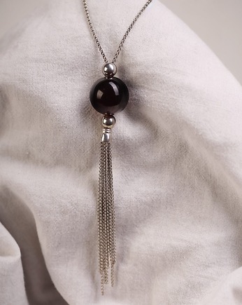 Naszyjnik z wiśniową bursztynową kulką, Andorii by Baco