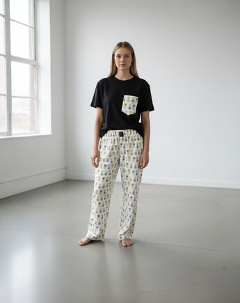 Piżama Unisex bawełniana w ananasy, HisOutfit