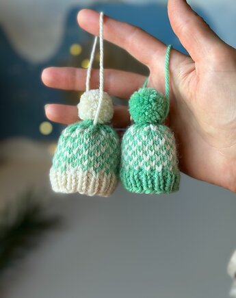 Ozdoby choinkowe, dekoracje świąteczne, mini-czapeczki, zestaw 2 szt., Kocie Motki