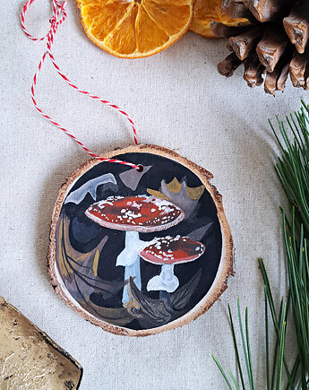 Drewniana, ręcznie robiona ozdoba choinkowa, możliwa personalizacja, Eliza Konofalska