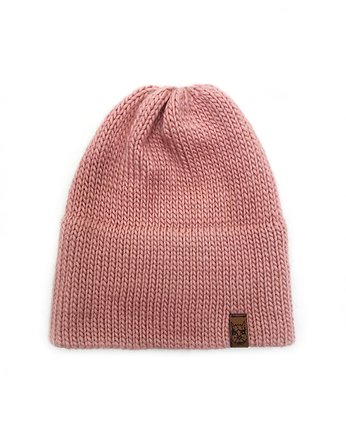 Różowa czapka merino bez pompona, Holy Alpaca Knit