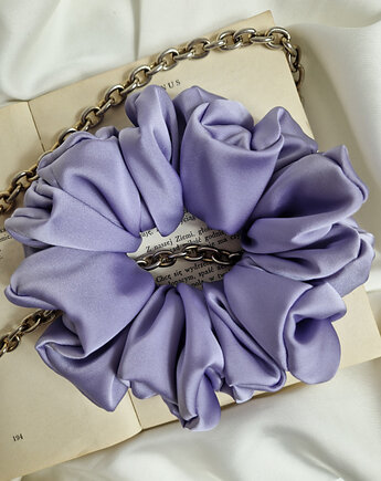 Scrunchie Lavender XL - gumka do włosów fioletowa liliowa, SILKY DESIRE