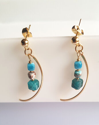 Kolczyki pozłacane z apatytem, Mitsu