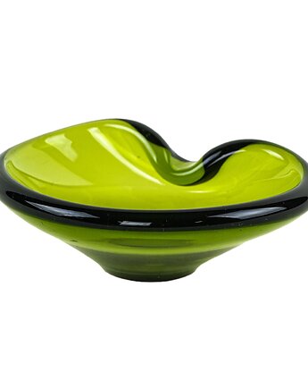 Szklany półmisek Holmegaard, organiczna forma, Dania, lata 70., Przetwory design