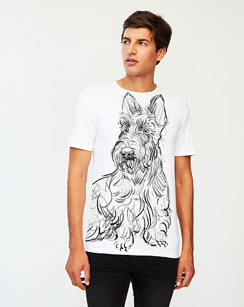 Scottish Terrier Dog Men's T-shirt white, SELVA