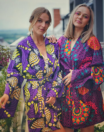 Piękne fioletowe kimono Night Sky, Pintera