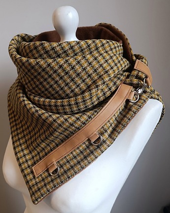 Szal wełniany zieleń i brąz- unikatowy, Green Sheep