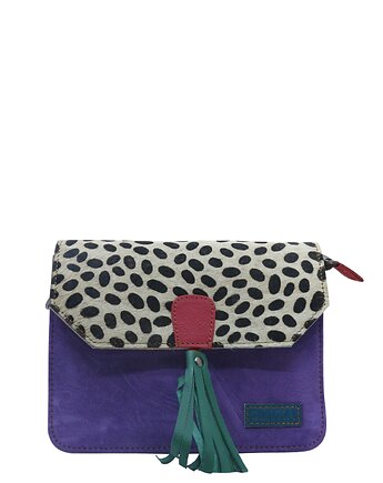 Torebka zamszowa, elegancka, skórzana, zamsz, ozdobny chwost eko OLIVKA, Olivka Warsaw