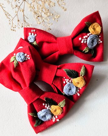 Kokardka haftowana czerwona, nanowoshop