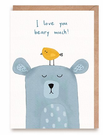 Kartka walentynkowa/miłosna z misiem - "Love You Beary-Much", Cardie