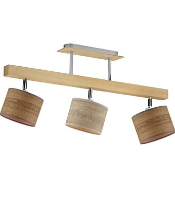 Lampa sufitowa na listwie z regulowanymi kloszami z forniru HOLLYWOOD ECO, LYSNE