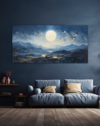 Księżyce Diuny - Obraz na płótnie - Druk, Rama - Impresjonizm, Loft #2, Black Sapphire Art