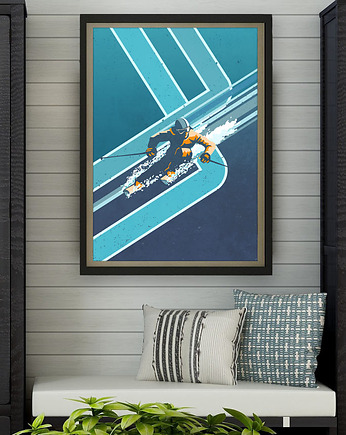 Retro Alpine Ski - vintage plakat 50x70 cm, minimalmill