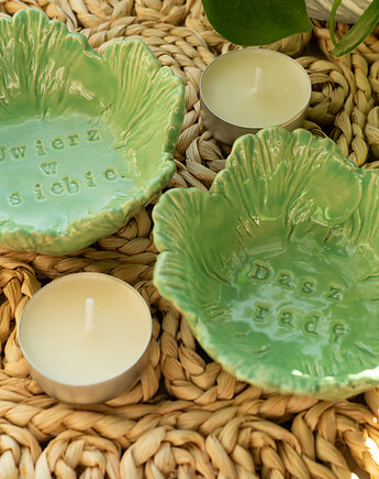 Ceramiczny świecznik na tealighty kpl 2 szt handmade, Agnieszka Szehyńska Ceramika