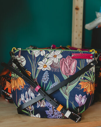 Wiosenna... kolorowa, welurowa listonoszka, BandaBag