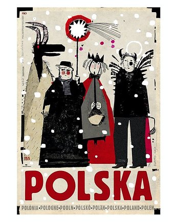 Kartka pocztowa - Polska, kolędnicy, Galeria LueLue