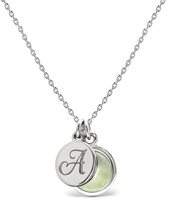 Aura - Srebrny naszyjnik personalizowany z prehnitem, Kuźnia Srebra