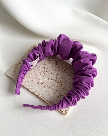 Fioletowa marszczona opaska do włosów Avera maxi, Volie Line