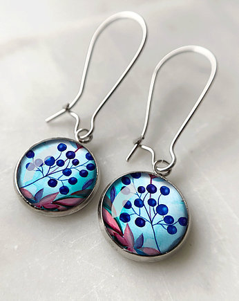 Blueberry kolczyki długie z jagodami