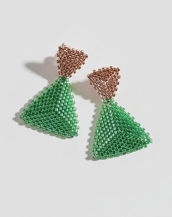 Trójkątne zielone kolczyki, All My Jewelry