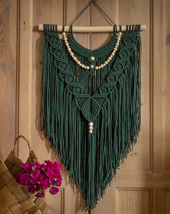 Makrama Mena butelkowa zieleń, Poplecione Makramy