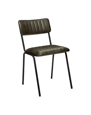 Krzesło Skórzane Retro Chris Ciemno Zielone 78 cm, MIA home
