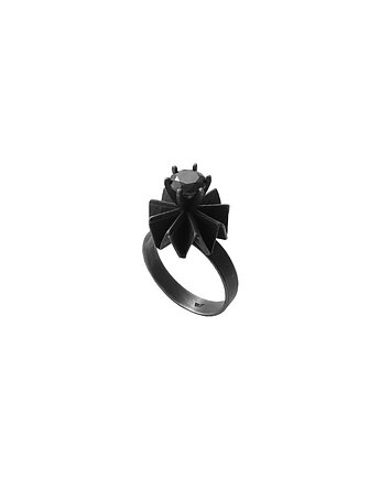 Pierścionek Adriana True Oksydowany z Cyrkonią, Marta jewelry