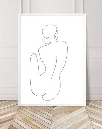 PLAKAT ciało kobiety, szkic, naga kobieta, black dot studio