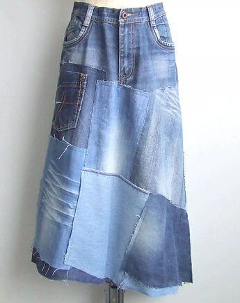 Patchworkowa spódnica jeans r.48, AnitaPalmerArt
