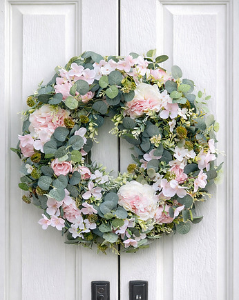 Wianek sztuczny premium Romantyczny ogród 45 cm, FlodiaAtelier