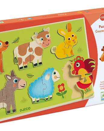 Puzzle drewniane zwierzęta 18+ miesięcy Djeco, OSOBY - Prezent dla dziecka