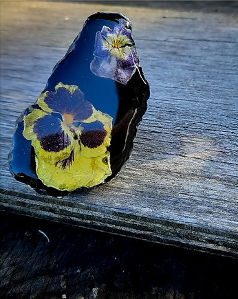 Duży pierścionek z bratkami, Figa handmade accessories