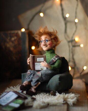 Elf Mol Książkowy - Waldorf toys, BoboLobo Handicraft
