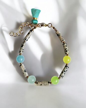 Bransoletka : summer JASPER collection : jaspis i jadeit, kaktusia