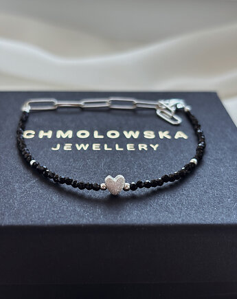 Bransoletka damska Onyks i Serce, Chmolowska Jewellery