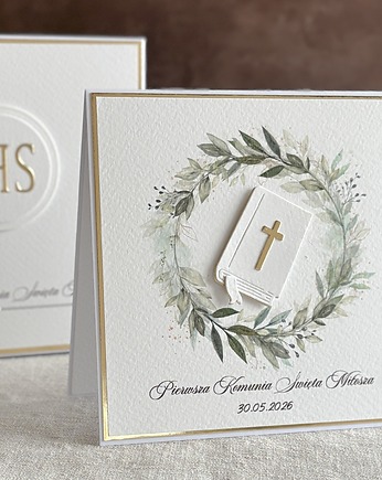 Kartka na komunię z pudełkiem i kopertą, 107, Anna Art and Crafts