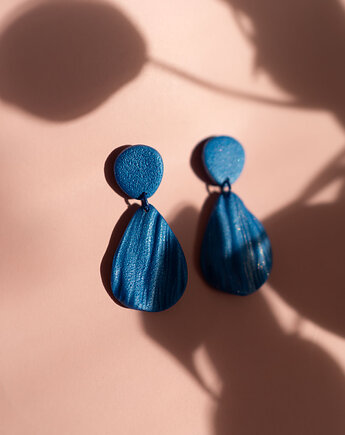 Kolczyki listki z fakturą, Dwie Gliny