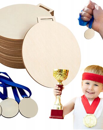 Medale ze sklejki 50SZT Odznaka drewniana dla przedszkola Decoupage Scrapki, smxdsgn