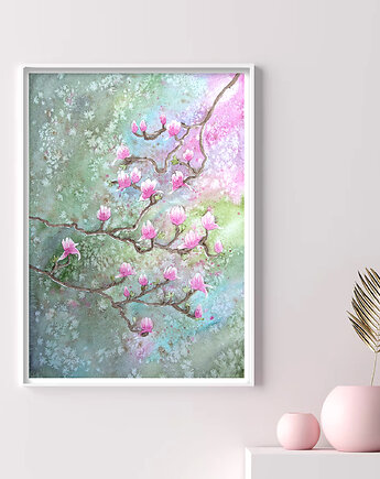 Oryginalna akwarela. Magnolia A3, Malgorzata Domanska
