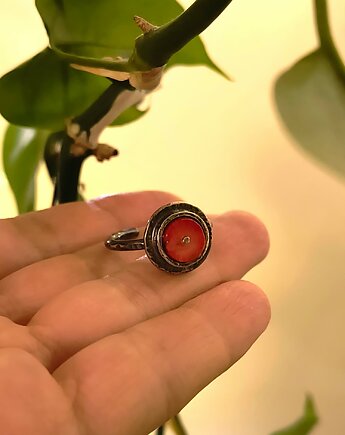 Pierścionek KORAL, ZIĘBA