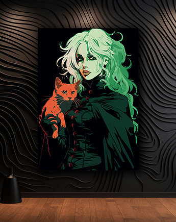 Portret Czarownicy - Plakat - Druk - Czarownica, Wiedźma, Halloween #11, Black Sapphire Art