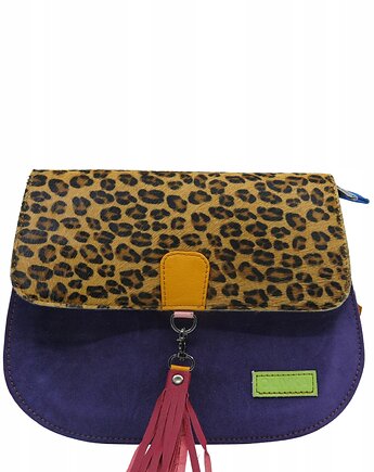 Torebka damska klasyczna zamszowa odpinany wymienny chwost brelok OLIVKA, Olivka Warsaw