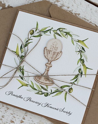 Wyjątkowa kartka na komunię, pamiątka komunii - prezent dla dziewczynki, dla, sorte