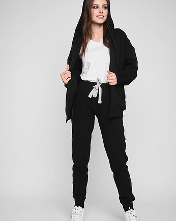 Bluza dresowa damska rozpinana Augustów czarna, odCZAPY